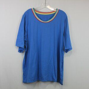 Cuddl Duds 1X Blue Soft Short Sleeve Pajama Sleep Shirt